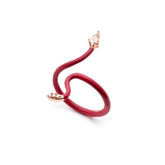 Silver Snake Joy Ring,White Topaz, Rose Gold Plating, Natural White Topaz + Give Love Gift